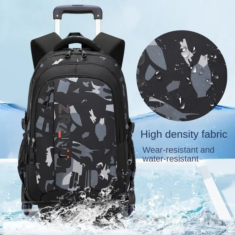 School Rolling backpack bag School Bags with wheels Student wheeled Backpacks for boys Children School Trolley Bag Waterproof