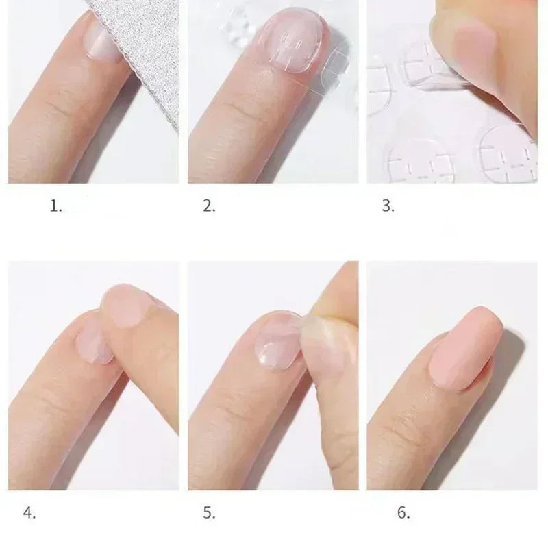 10pack Transparent False Jelly Nail Tips Sticker Double Side Gel Nail Glue for Press On Nails Self-Adhesive False Manicure Decal