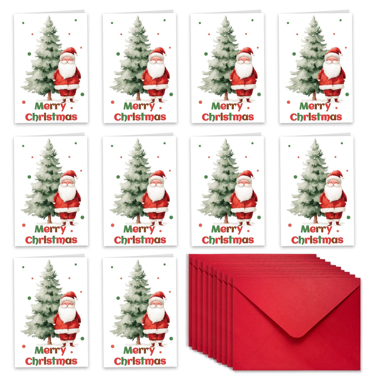 10pcs/Lot Merry Christmas Cards Message Card New Year Greeting Cards Christmas Gift For Family and Friends With Envelopes