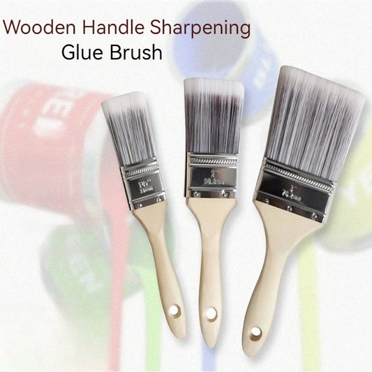 5 Piece Professional Paint Brush Set Paint Tools Wooden Handle Sharpened Glue Brush Beveled Oil Brush Various Sizes