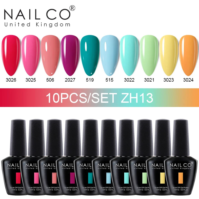 NAILCO 15ml 10/20pcs Gel Nail Polish Set Spring Summer Color UV Gel Nail Art All For Manicure  Gel Paint For DIY Professionals