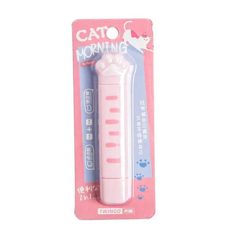 Cat Claw Correction Tape Cute Students School Accessories School Supplies 5mm * 4mCorrection Tape+ 5mm *3m Dot of Glue