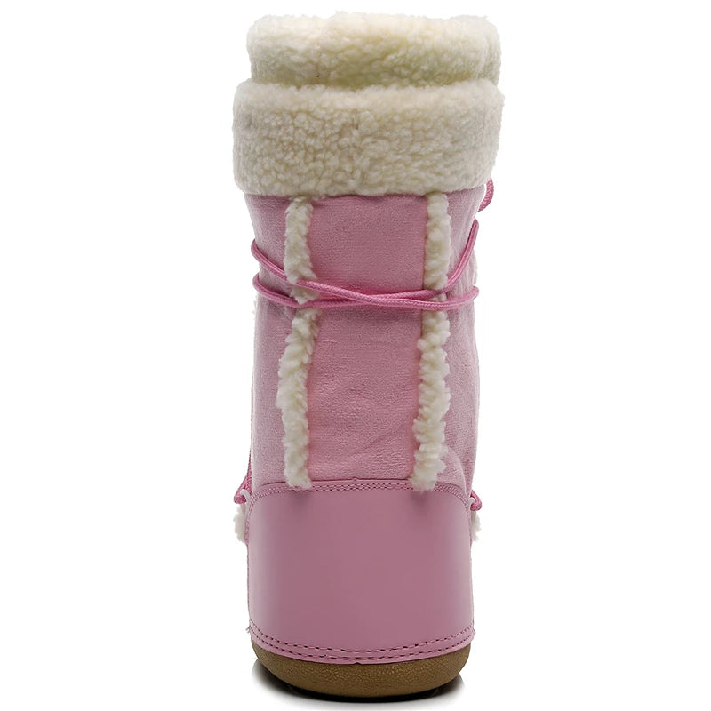 Women's Winter Boots 2024 Women Snow Boots Cold-proof Warm Mid-calf Pink Space Boots Slip-resistant Cotton Woman Winter Shoes