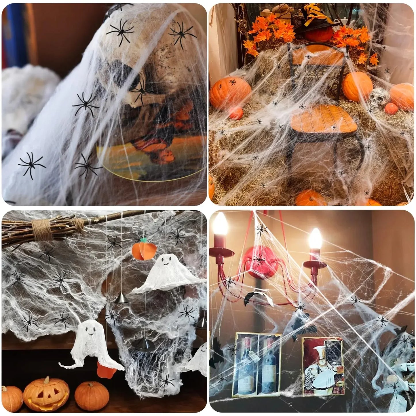 Halloween Spider Web Decorations Halloween Decorations Outdoor Large Stretch Spider Web Cobwebs Indoor