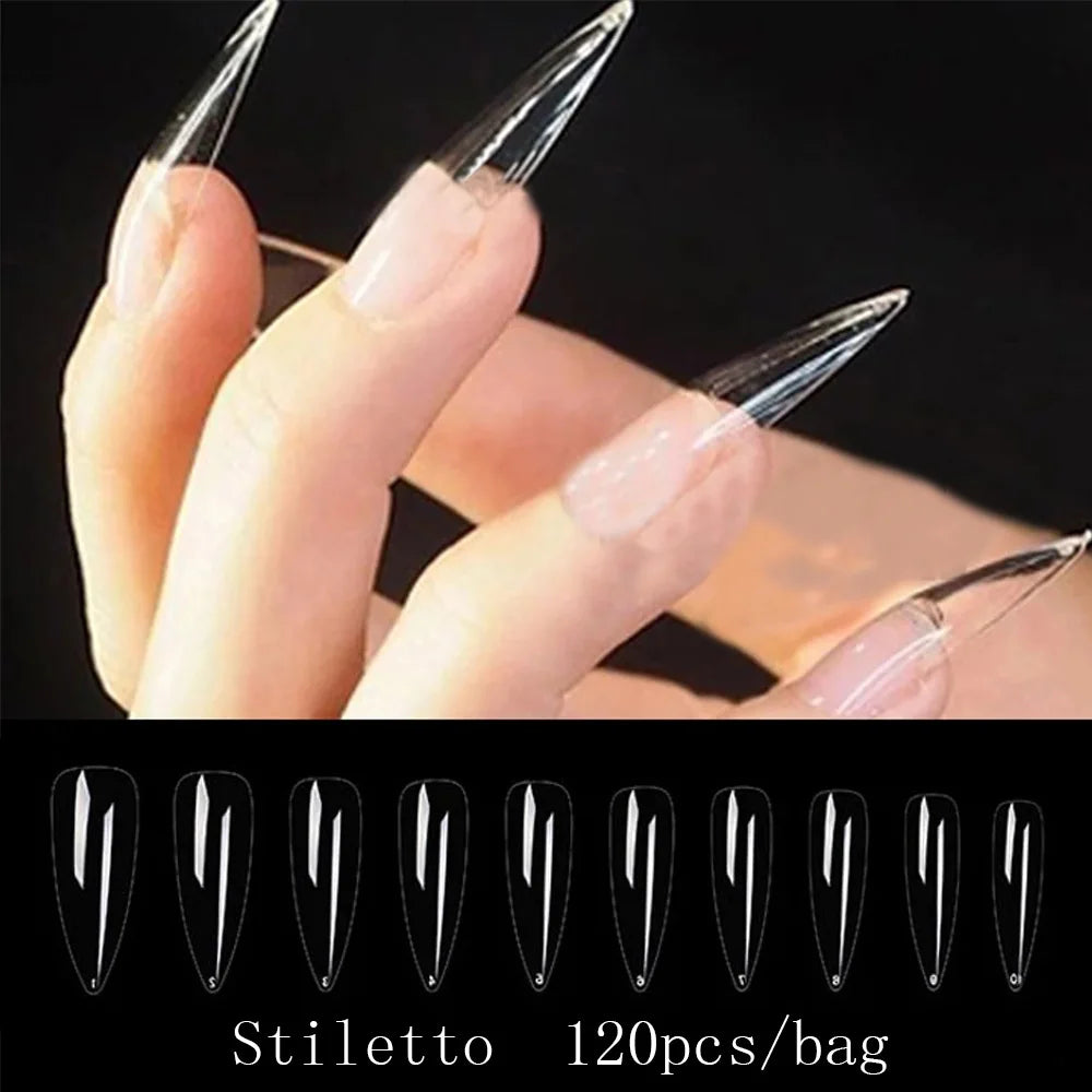 120pcs/bag Matte Press On Nail Tips Soft Full Cover False Nails Oval Almond Sculpted Fake Nail