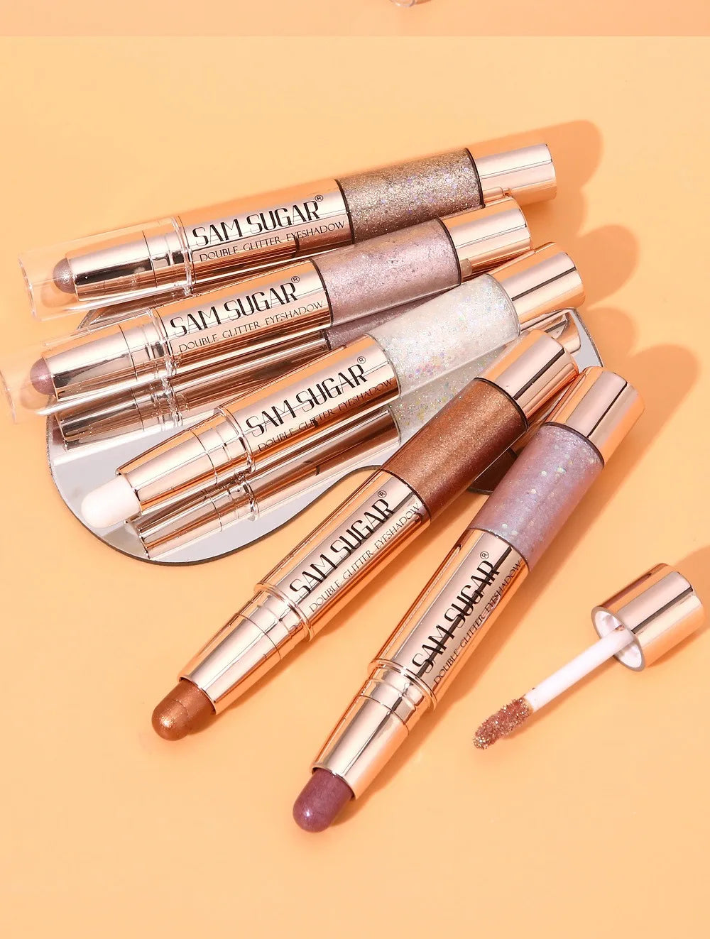 Double Head Liquid Eyeshadow Pearl Eye Shadow Contour Lying Silkworm Pen Sparking Waterproof Long Lasting Party Eye Makeup Tools