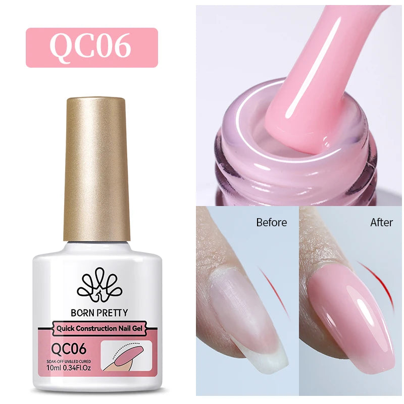 BORN PRETTY 10ML 8-in-1 Strong Nail Glue Gel Nail Polish Transparent Clear Function Gel Thickness Rubber Base Rhinestone Glue