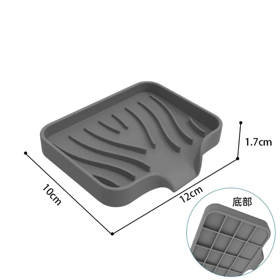 Soap Drain Pad Faucet Absorbent Mat Silicon Kitchen Sink Splash Guard Drain Pad Water Splash Catcher Mats Countertop Protector