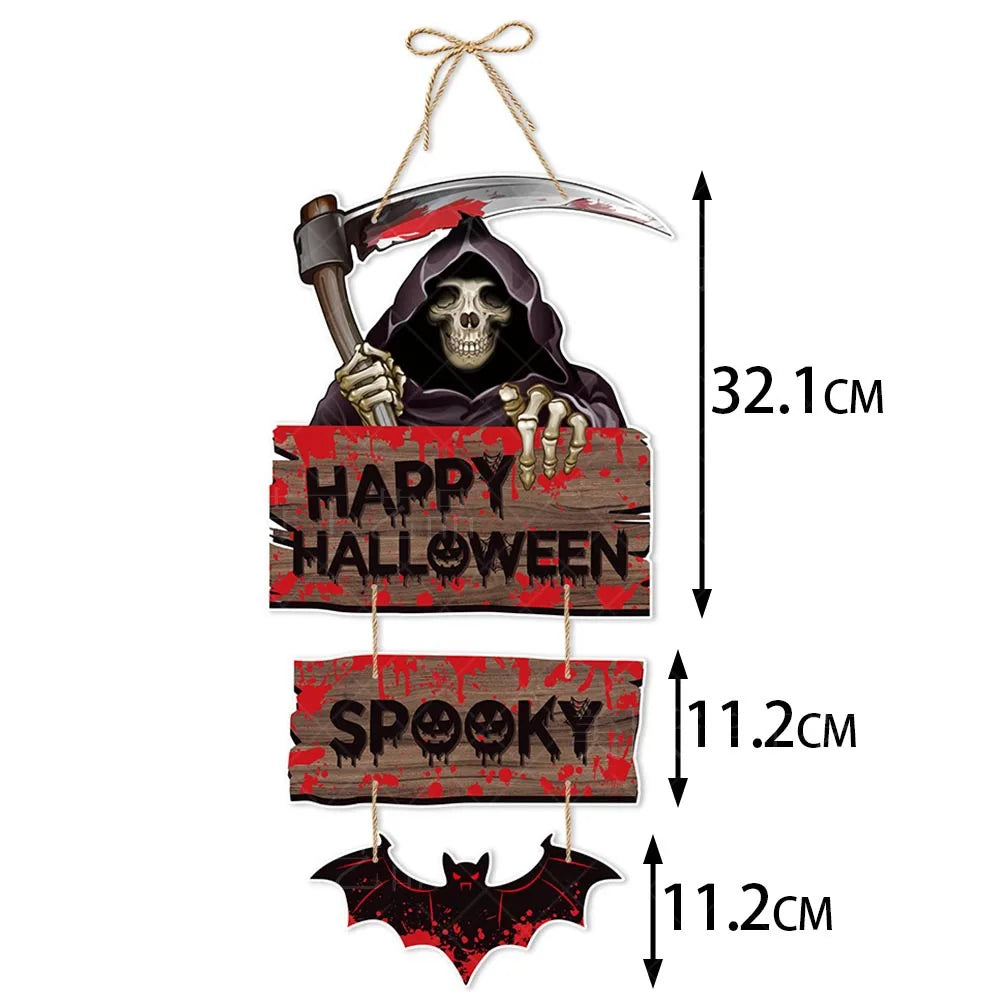 2024 Halloween Party Decors Pumpkin Ghost Bat Door Hanging Pendents Happy Halloween Ghost Festival Party Decorations for Home