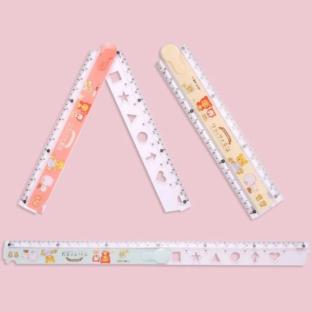 New 30cm Transparent Ruler New Multifunctional School Supplies Graduated Scale Measuring Tools Folding Grid Ruler