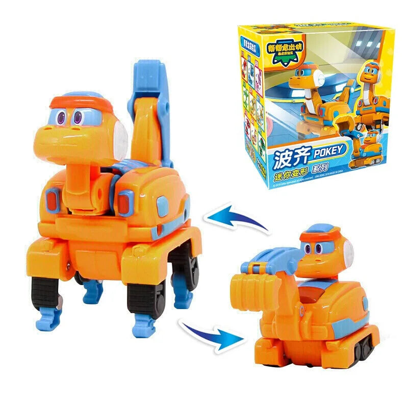 Newest Min Gogo Dino ABS Deformation Car/Airplane Action Figures REX/PING/VIKI/TOMO Transformation Dinosaur toys for Kids Gift