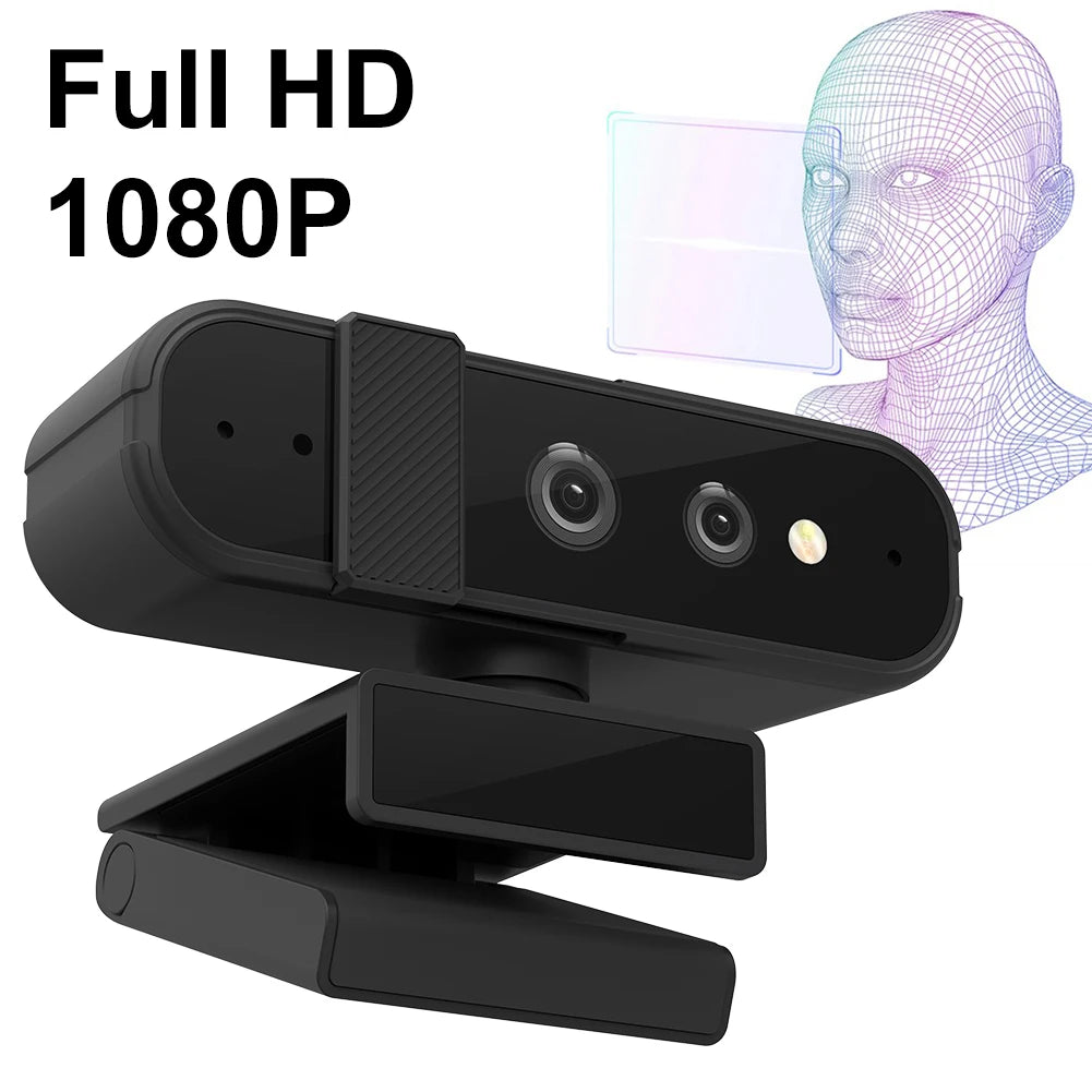 HD 1080P 30FPS Desktop Cam with Dual Microphones USB Computer Web Camera for Windows Hello for Gaming Live Streaming Conferences