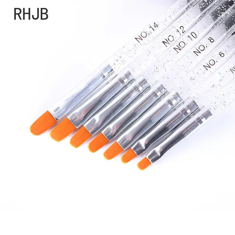 New 2025 Multiple nail art nail brush Design Tip Drawing Carving Dotting Nail Pen Builder Flat Liner Acrylic Gel Polish Manicure