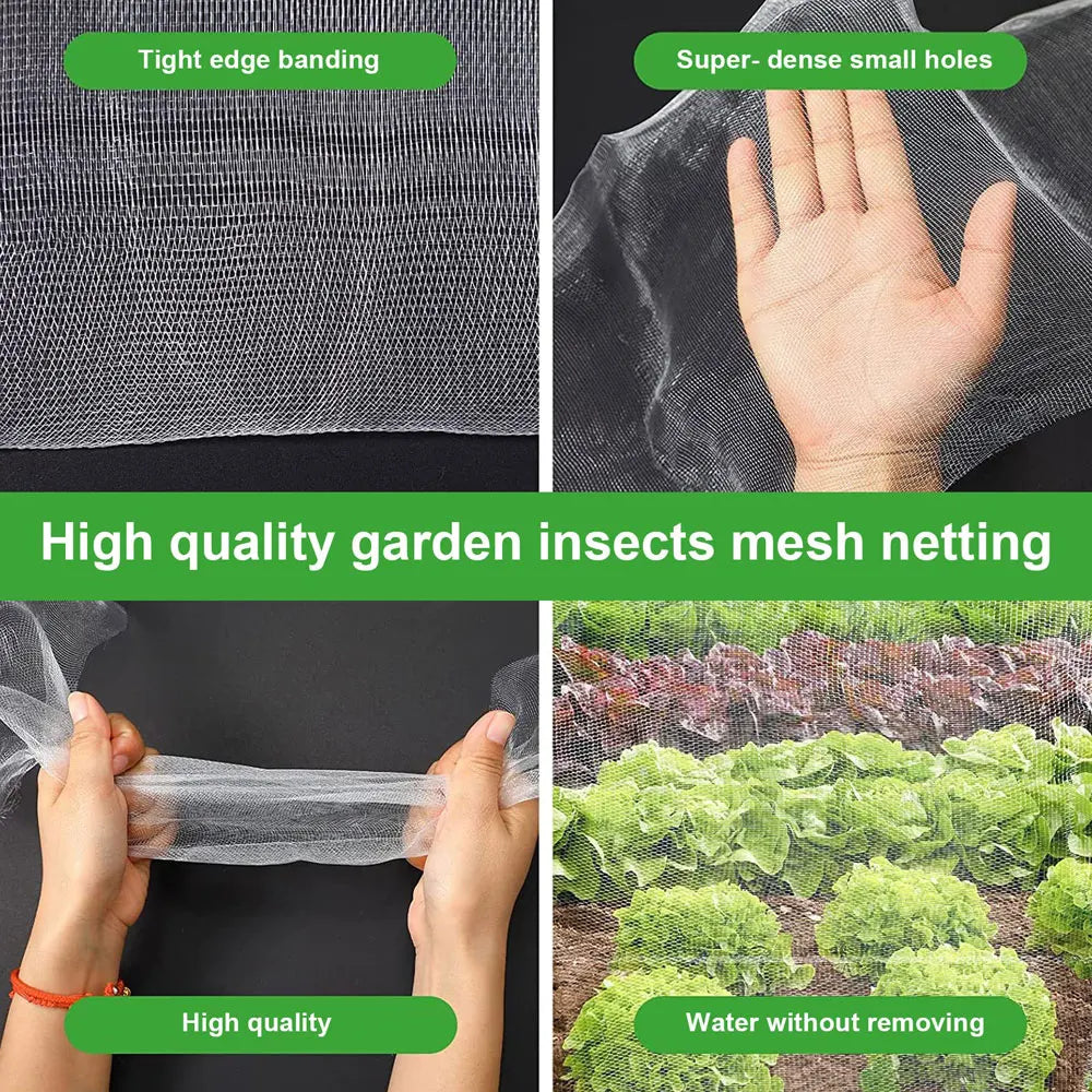 Garden Netting 10x50 FT Ultra Fine Mesh Fabric Net Protection Plant Cover Screen Vegetable Shrub Fruits Tree Flowers Bug Barrier