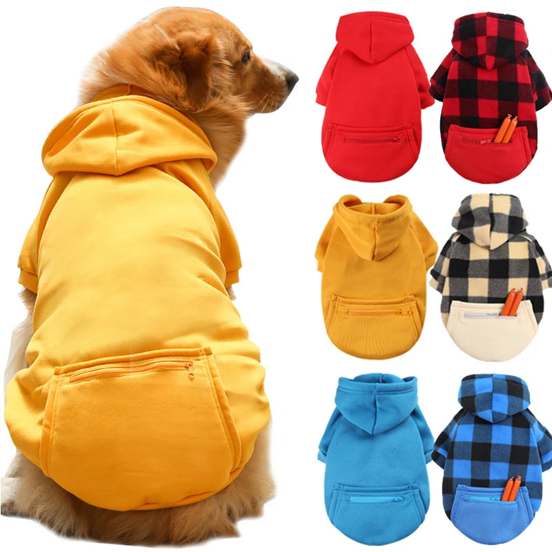 Large Dog Hoodies Clothes Winter Warm Dog Sweater Soft Pets Clothing Classic Cotton Bulldog Costume Coat XS-5XL Accessories