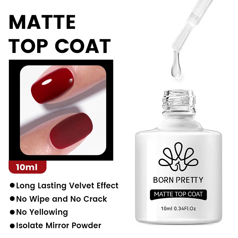 BORN PRETTY 10ML 8-in-1 Strong Nail Glue Gel Nail Polish Transparent Clear Function Gel Thickness Rubber Base Rhinestone Glue