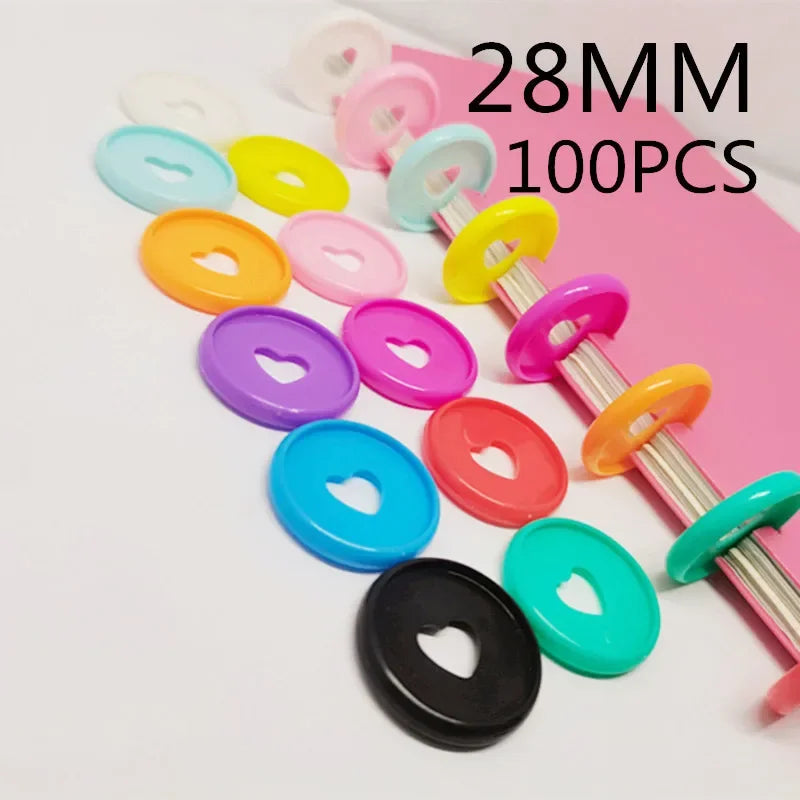 28MM color plastic binding ring mushroom hole loose-leaf notebook love CD binding supplies