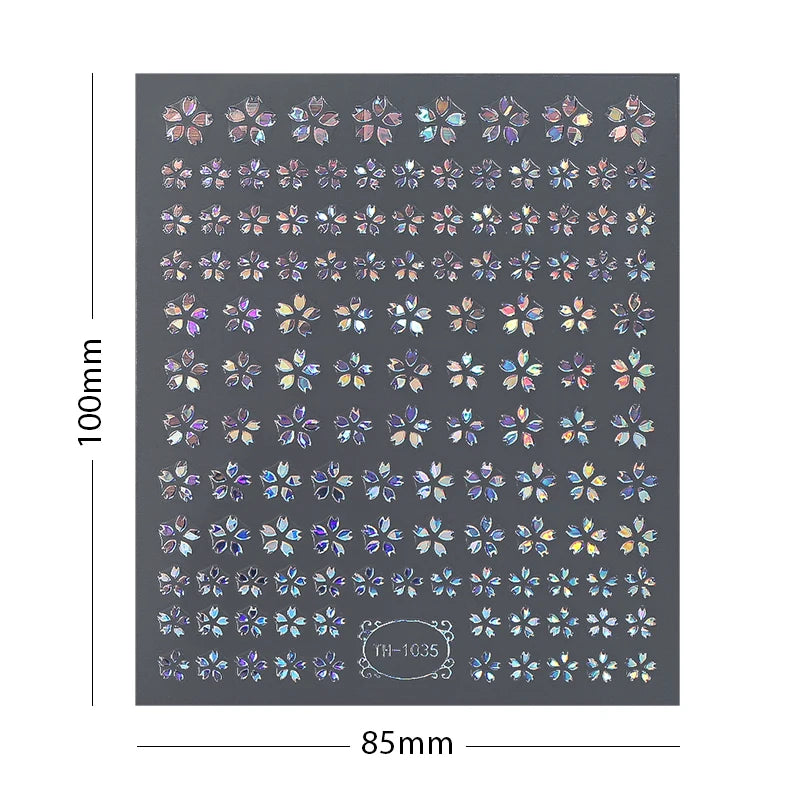 Sliver Stars Nails Stickers 3D Laser Stylish Adhesive Nail Sticker Manicure Decoration Nail Stickers for Nails Nail charms