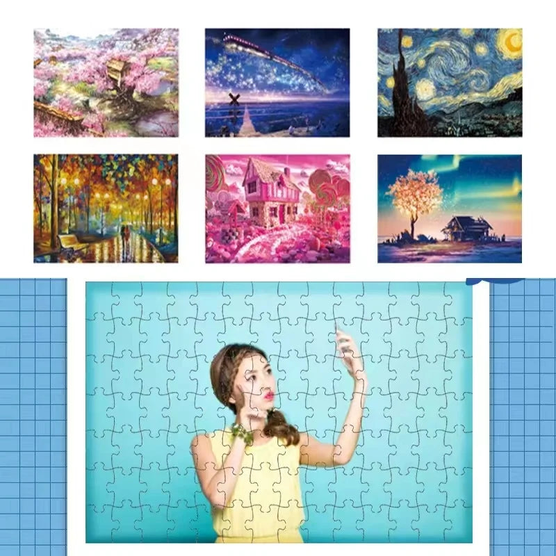 1000 pieces Colorful Mini Puzzles  Adult Assembly Paper Puzzles Difficult Cartoons Anime Landscapes Kids Educational Toys Gift