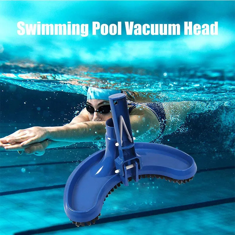 Portable Pond Vacuum Jet Underwater Cleaner with Brush Bag Blue Crescent Shaped Professional Cleaning Tool for Swimming Pools