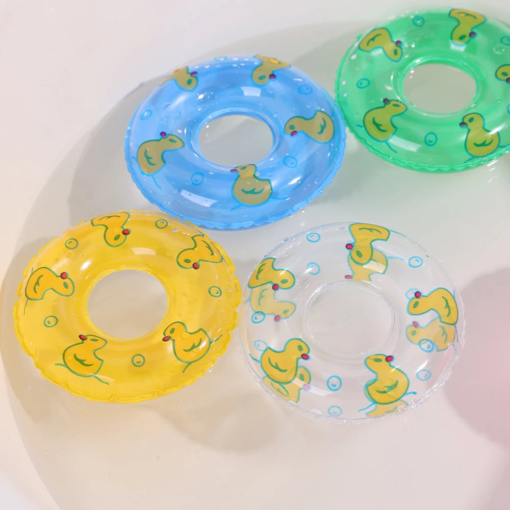 Kids Mini Swim Ring Summer Fun Swimming Pool Float Ring Toys for Rubber Ducks Dolls Floating Bath Toy Pool Mini Inflatable Toy