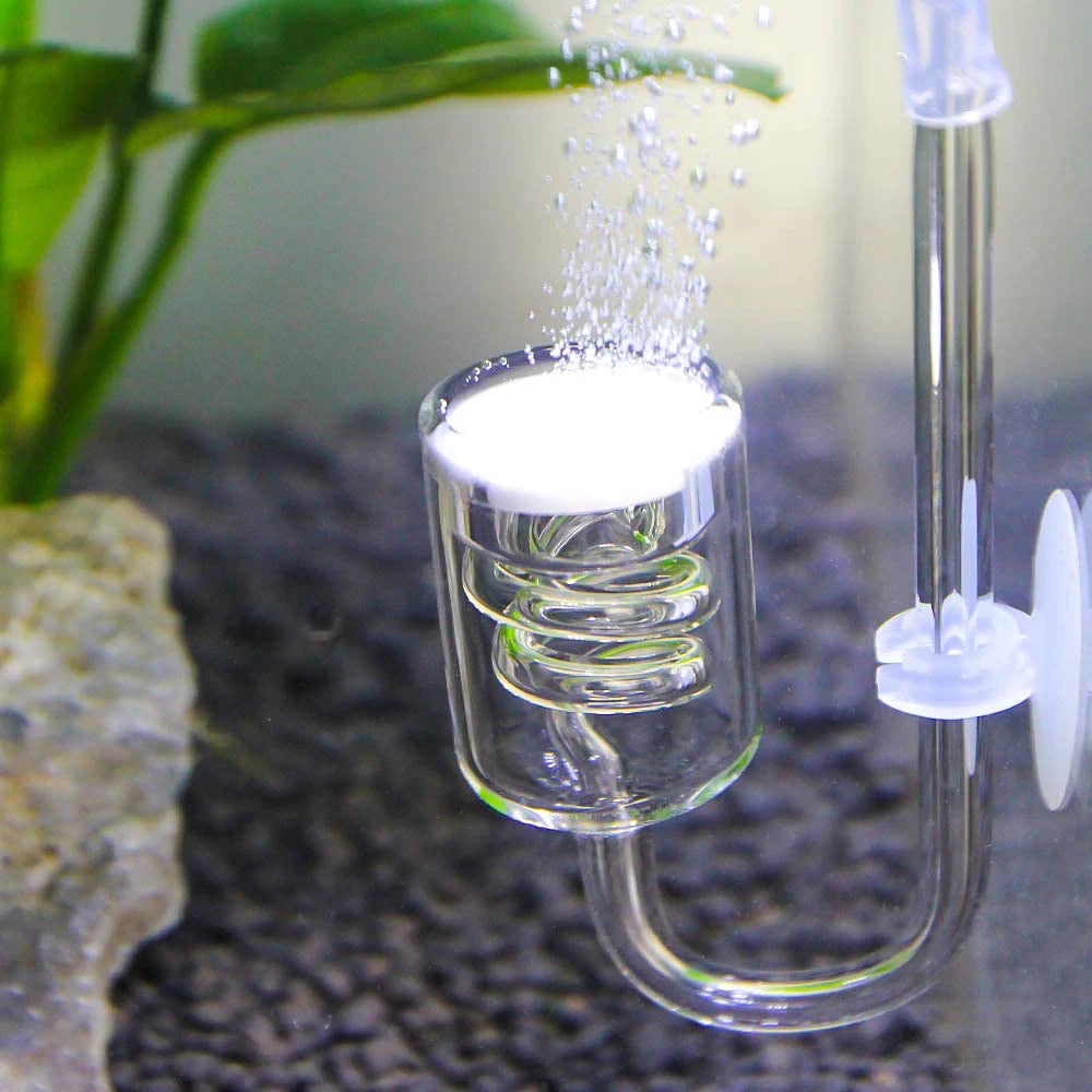 CO2 Diffuser Aquarium Glass Spiral Carbon Dioxide Atomizer Diffuser With Suction Cup For Aquarium Planted Fish Tank Accessories