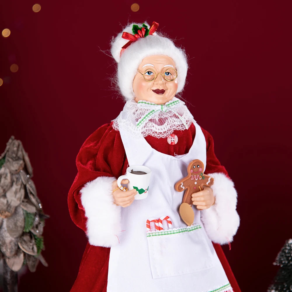 Santa Claus Granny Doll 50cm Standing Santa Claus Ornament Christmas Scene Doll Decoration 2024 Christmas Gift For Children