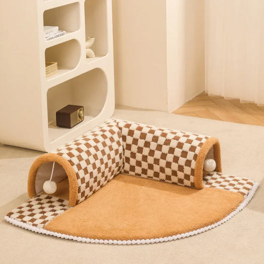 Cat Bed Can Play Cat Tunnel Dog House Bed Kitten Dog Basket Bed Cute Cat House Home Mat Pet Kennel Products Cama Para Gatos