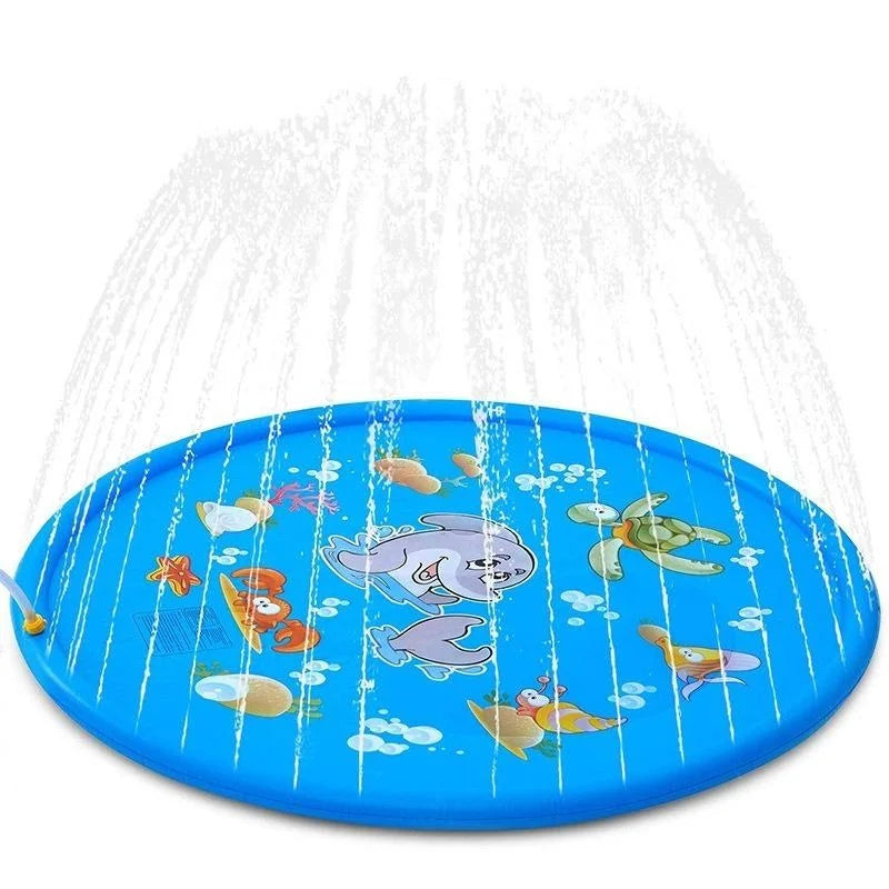 Summer Kids Play Water Mat Outdoor Lawn Garden Inflatable Spray Water Mat Swimming Pool Mat Summer Beach Games Pad Kids Toys