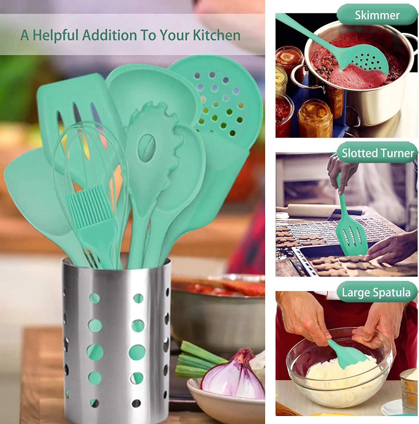 Silicone Kitchen Cooking Utensils Spatula Pasta Cookware Set cooking accessories kitchen utensils kitchen tools kitchen gadgets