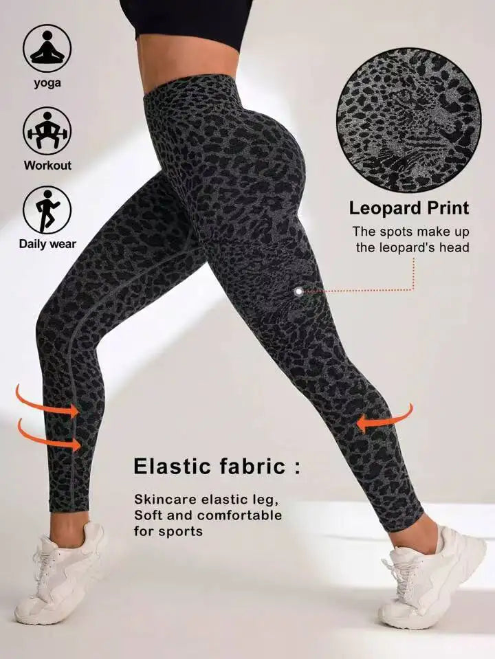 High Waist Sports Leggings Women Seamless Leopard Yoga Pants Sexy Hip Lift Trainning Fitness Outdoor Sports Tights for Women