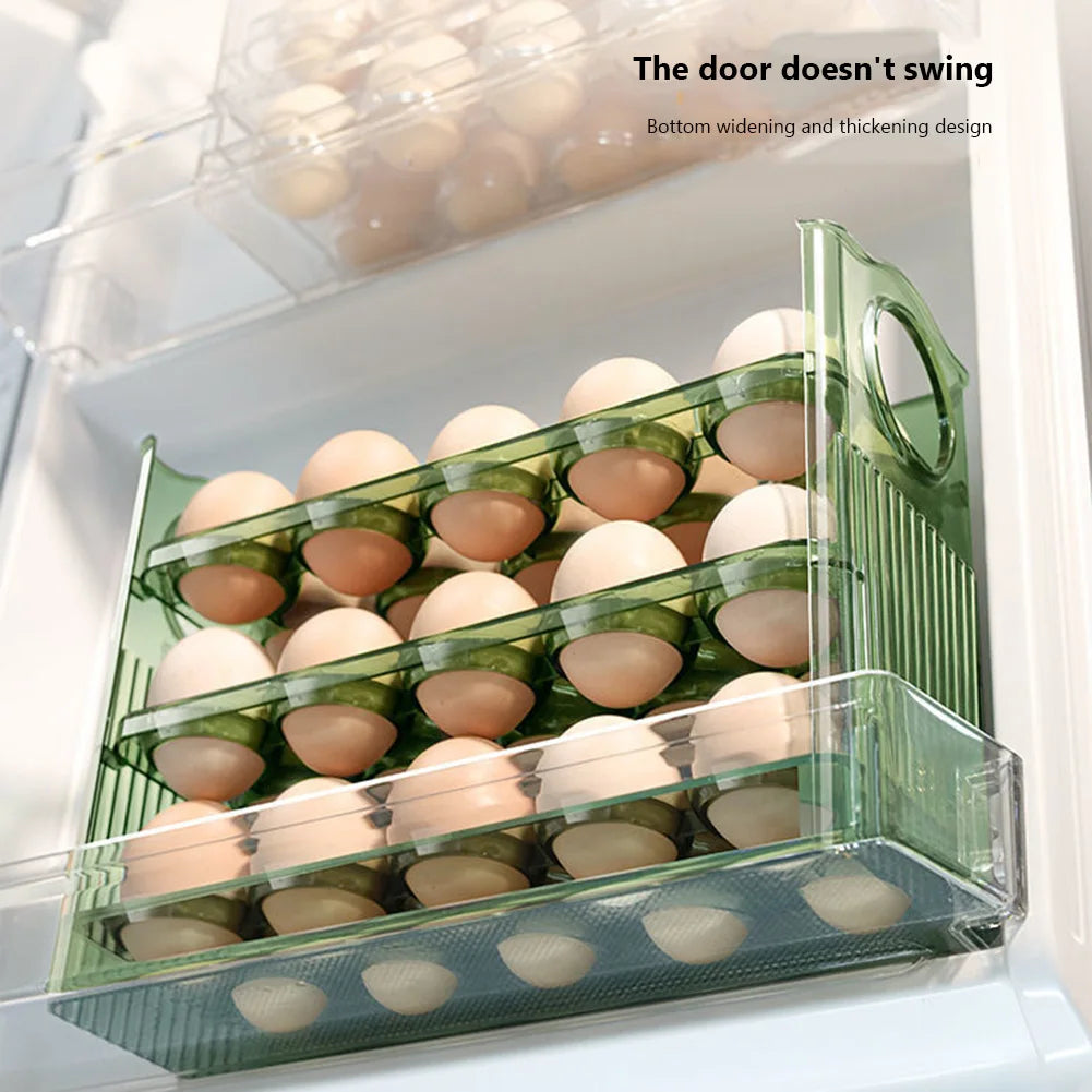 30/12 Grids Egg Storage Box Rotating Egg Refrigerator Organizer Food Containers Egg Case Holder Dispenser Kitchen Storage Boxes