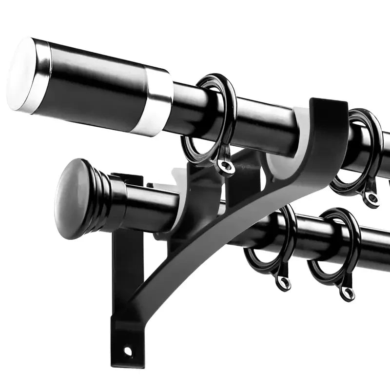 Aluminum alloy curtain rod Roman pole bracket, top mounted single pole double pole base bracket, modern and simple 1Set