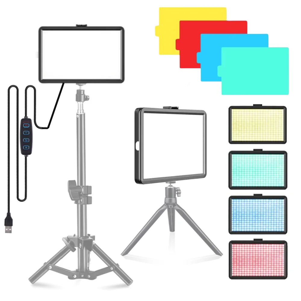 8 Inch Photo Studio LED 3000-6000k Lighting Video Fill Lamp Light Panel Photography for Live Streaming Youbube RGB