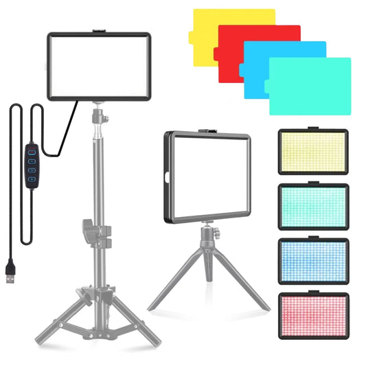 8 Inch Photo Studio LED 3000-6000k Lighting Video Fill Lamp Light Panel Photography for Live Streaming Youbube RGB