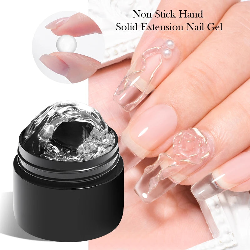 Mtssii 8ml Clear Non Stick Hand Solid Extension Nail Gel Polish 3D Carving Flower Nail Art Building UV Gel Acrylic Varnish