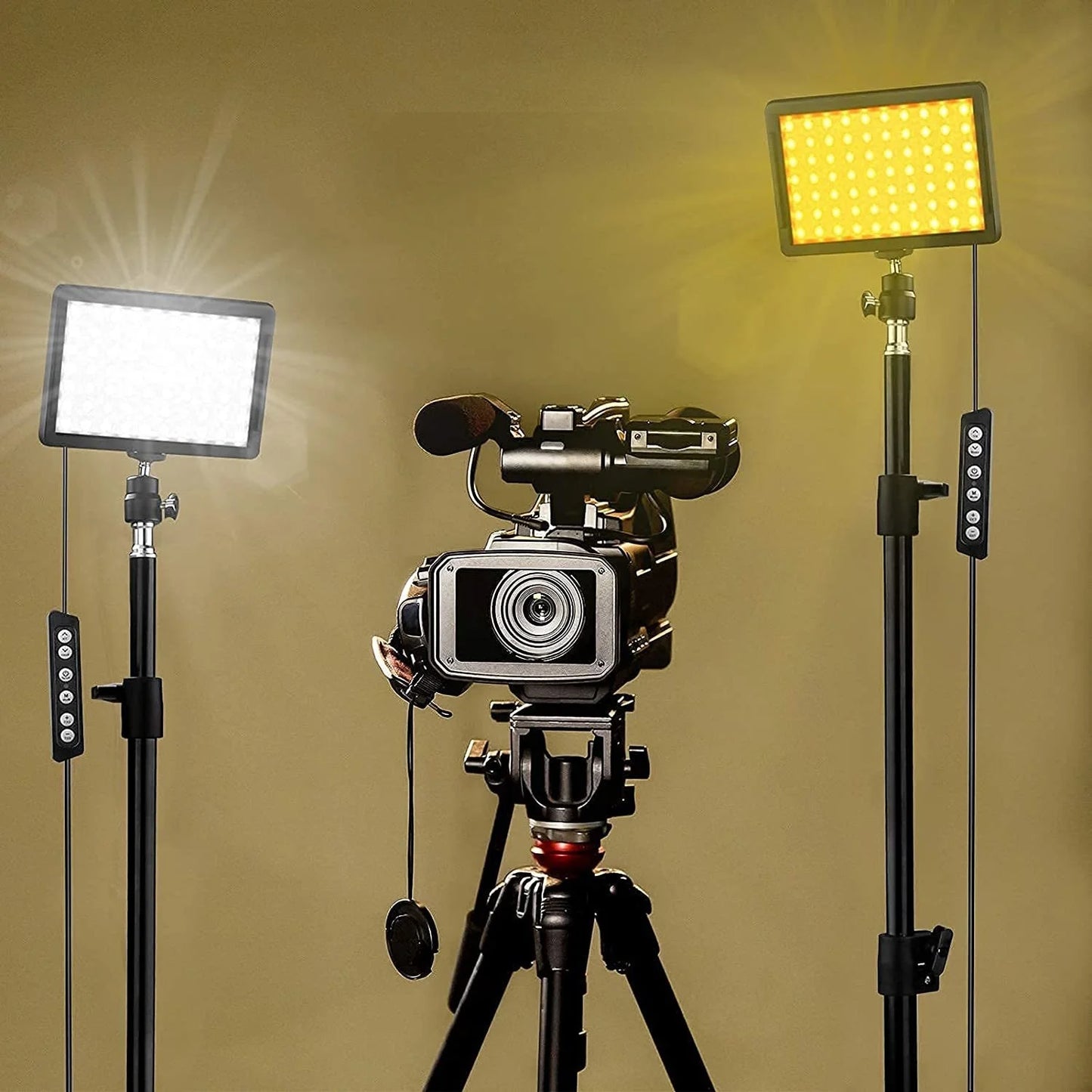 Led Video Light Camera Photography Lighting Kit With Tripod Stand 4 Color RGB Filters For  Filming Streaming Studio Shooting