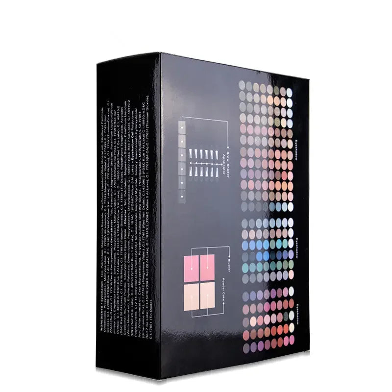 74-194 Colors Eyeshadow Makeup Palette Rainbow Color Tone Contouring Shadow Powder And Eyebrow Powder All In One Makeup Box Set