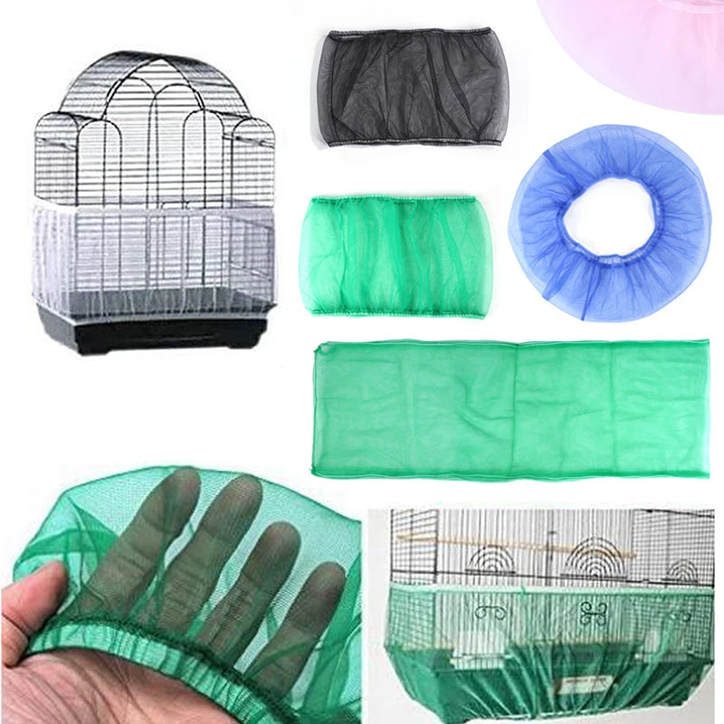 Nylon Mesh Bird Parrot Cover Nylon Breathable Mesh Bird Cage Protection Bird Parrot Cover Soft And Easy Catcher Clean Supplies