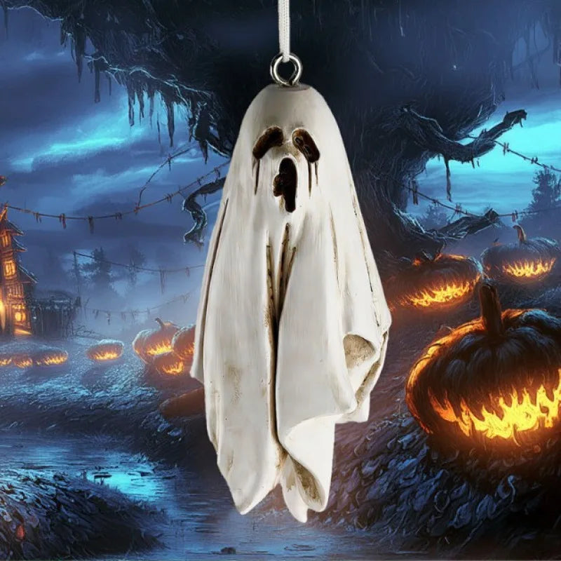 Halloween Ghost Ornament Resin Crafts Bat Pendant Decoration  Halloween Cute Hanging Ghost Scene Decoration Ghost Decoration