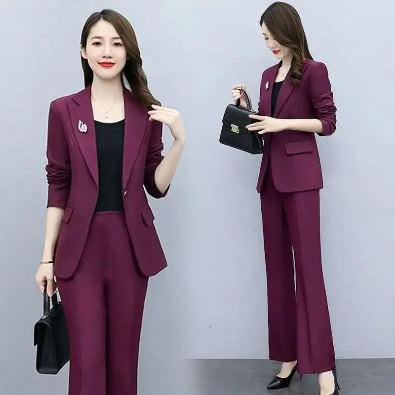 Outfit Wide Leg Trouser Suit Blazer and Womens 2 Pant Sets White Two Piece Set Pants for Women Formal Business Sexy Classy Xxl D