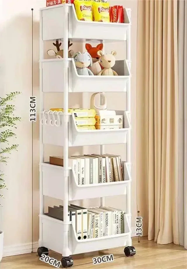 Trolley Bookshelf Kitchen Storage Rack Kitchen Corner Narrow Slit Storage Cabinet Bathroom Living Room Home Organizer Key hanger