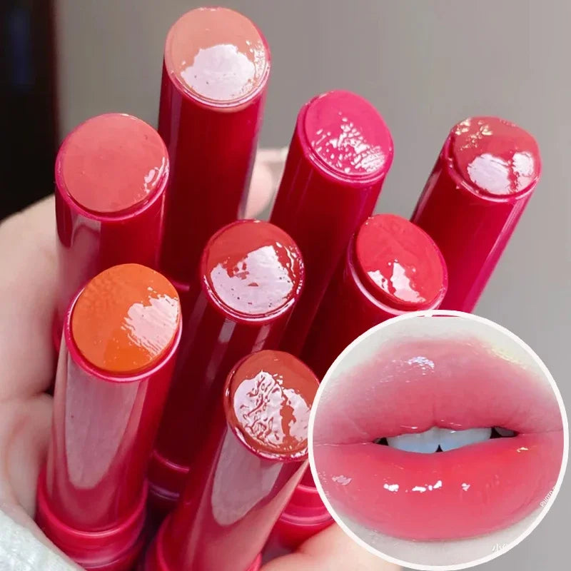 8 Colors Jelly Lipstick Moisturizing Mirror Water Light Solid Lip Gloss Glass Tea Red Brown Lip Glaze Tint Makeup Cosmetics New