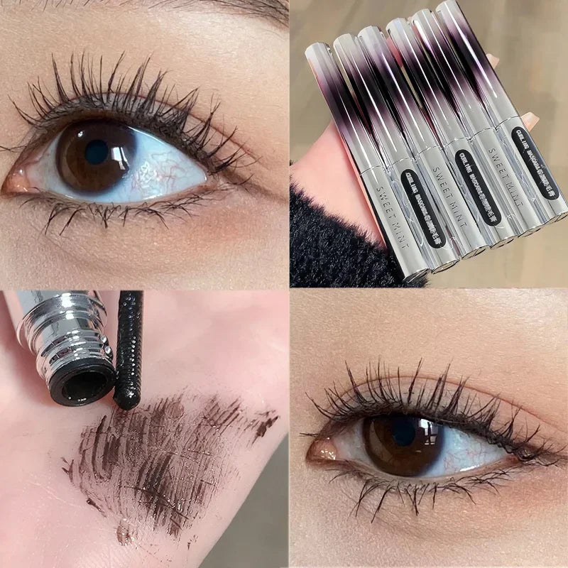 Eyelash Extension Mascara Makeup Waterproof Lasting Silk Fiber Black Brown Curling Lengthen Non-smudge Mascara Eyes Cosmetics