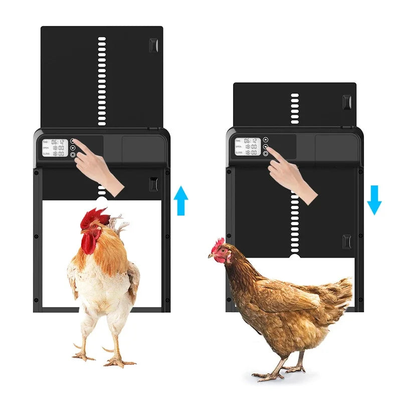 Timer Automatic Chicken Coop Door Motor Intelligent Chicken House Door Waterproof Pets Cages Door Outdoor Farm Accessories 2024