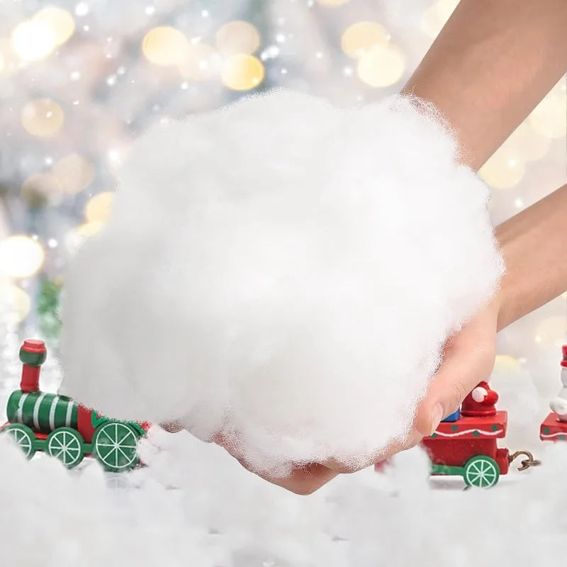 20/50/100g Artificial Christmas Fake Snow Cotton Carpet Fluffy Fiber Stuffing White Snow for Xmas Tree Ornament Party Home Decor