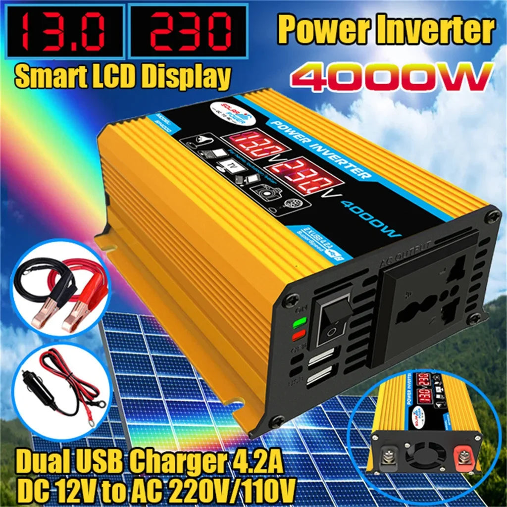 New Energy Solar Panel System 12V to 220V Inverter Solar Charging Household 4000W Solar Inverter Complete Power Generation Kit