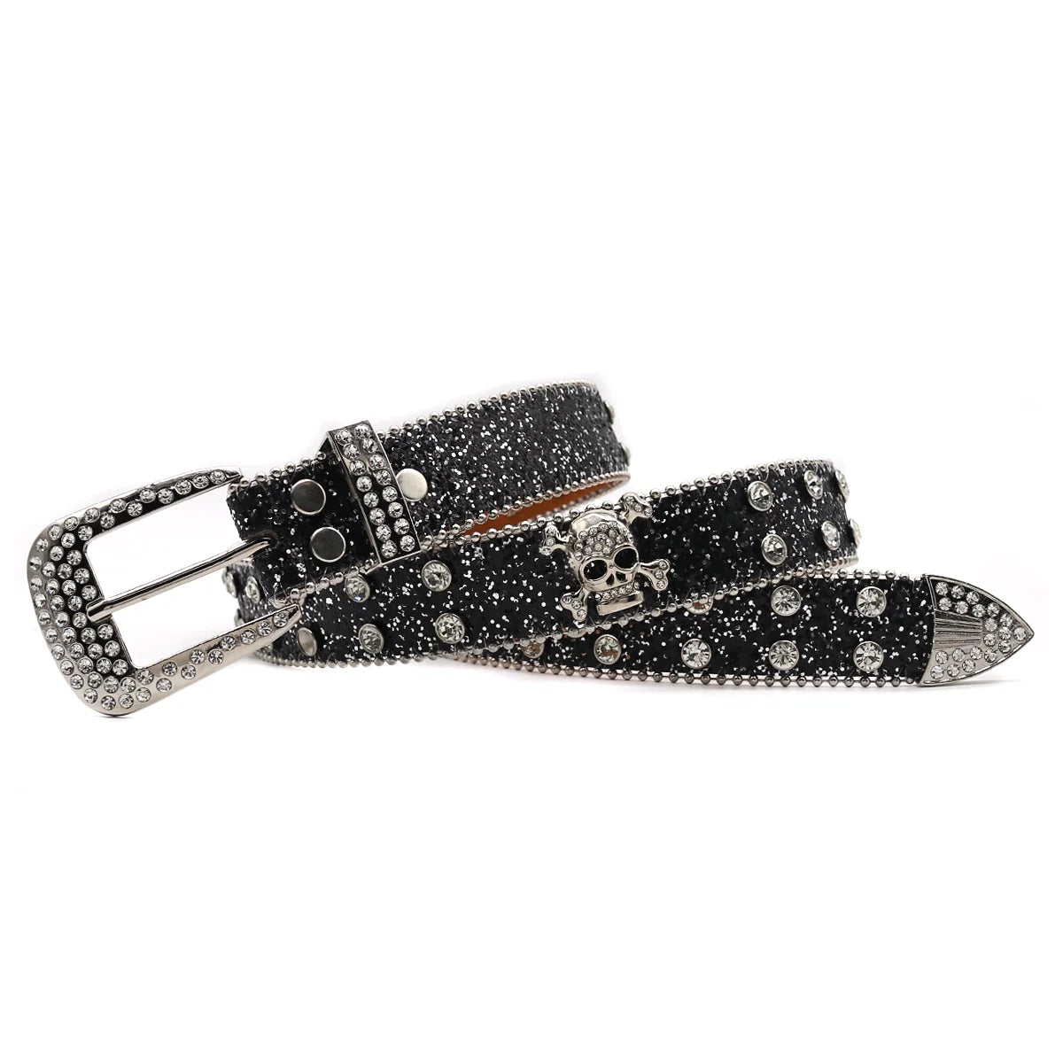 3.3CM Punk Rock Crystal Studded Belt Men Women Western Cowboy With Diamond Bing Bing Rhinestone Belt Disco E Girls For Jeans