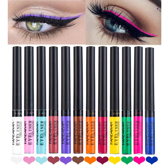 Colorful Eyeliner Pen Eyes Makeup White Pink Waterproof Liquid Color Eye Liner Pencil Matte Purple Pen Make Up Cosmetics