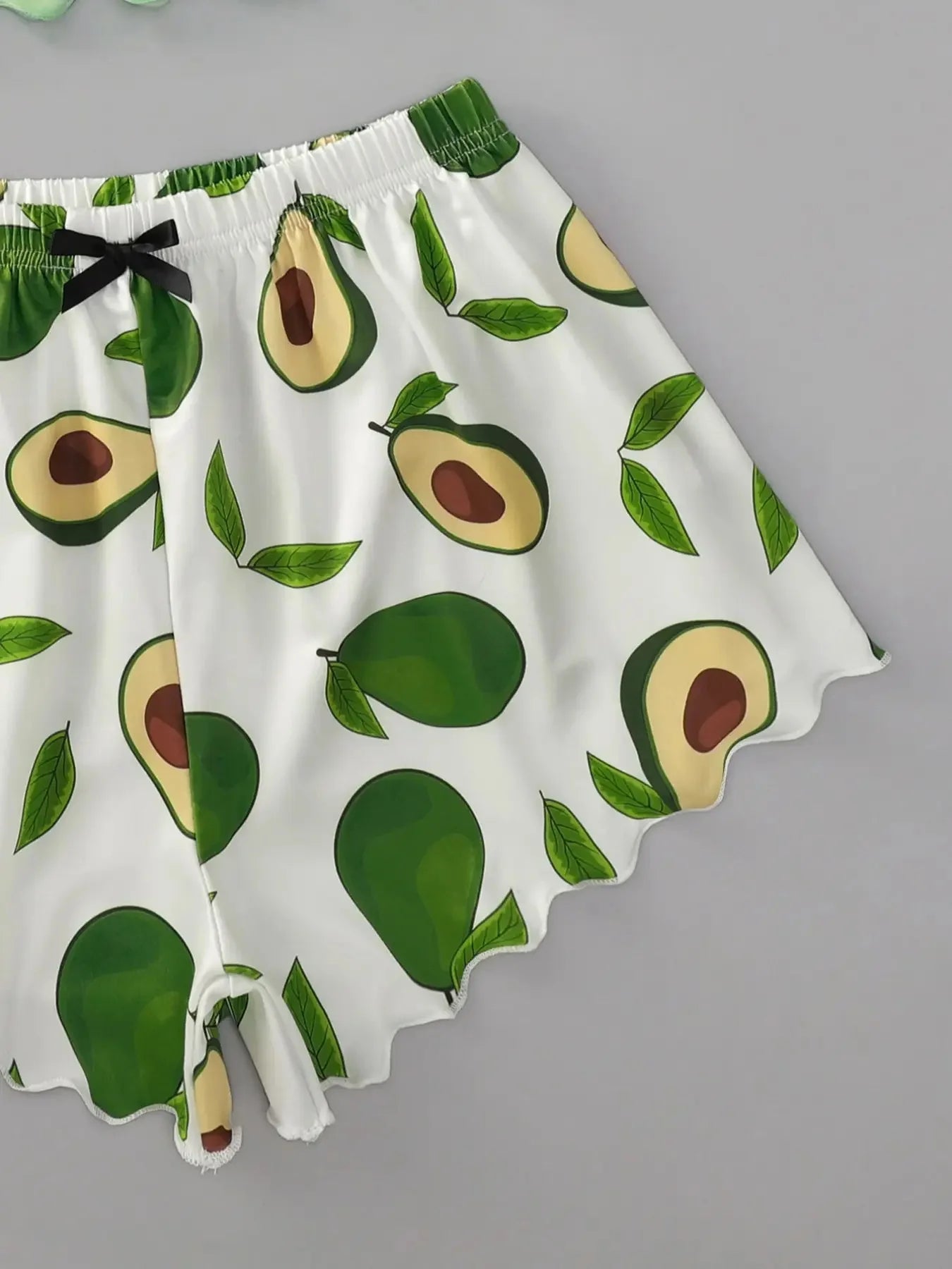 New Style Summer Women Pajamas Set Avocado Print Camisole With Shorts Casual Sexy Lovely Nightie Homewear Sleepwear Underwear